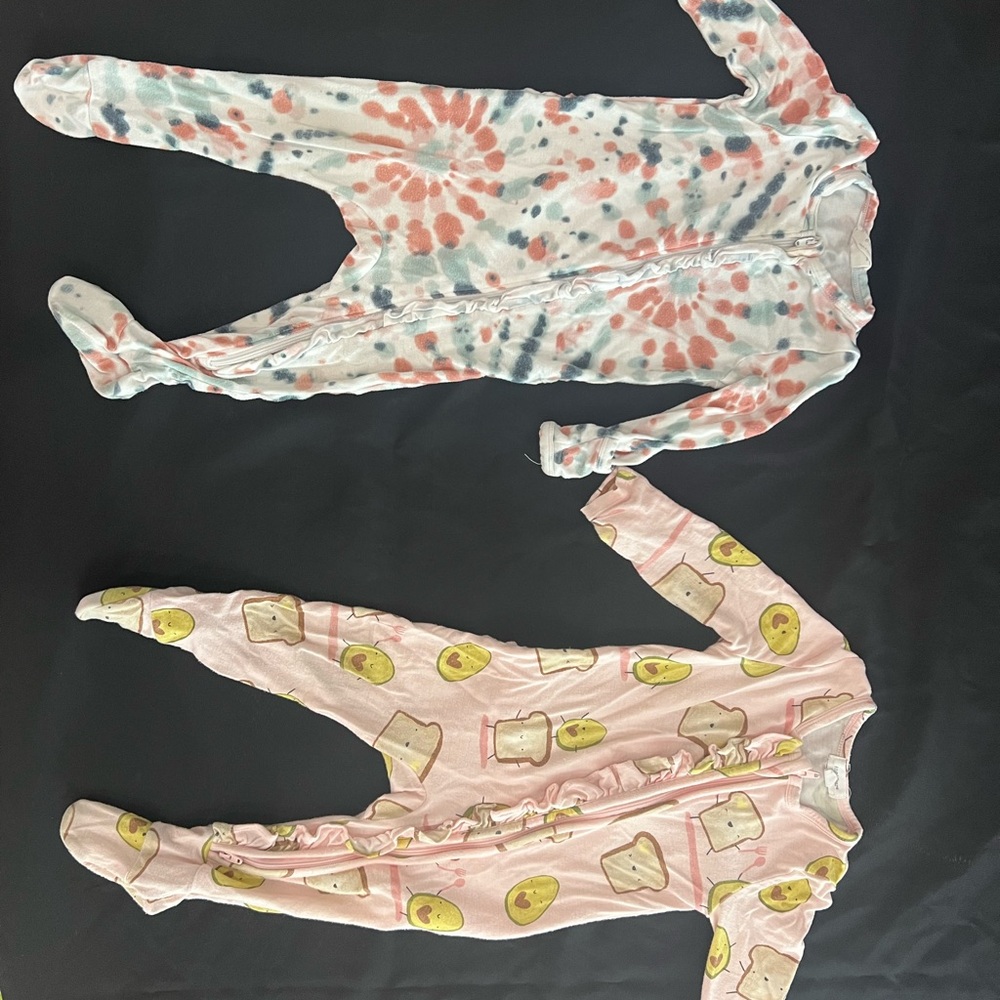 Angel Dear 6-9 Months Dual Zip Tie Dye and Avocado Toast